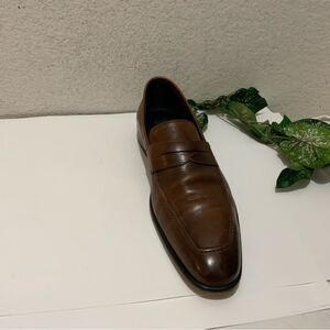 14Th & Union Mens Brown Leather Loafer Shoes Size 10.5M